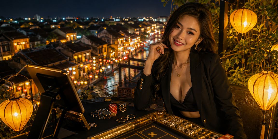 Người chơi tìm hiểu FAQ cá cược tại phố đèn lồng Hội An