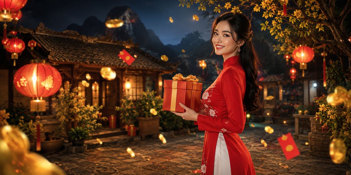 Cô gái mặc áo dài nhận phong bì đỏ thưởng tại Ninh Bình – ưu đãi thành viên mới 7420